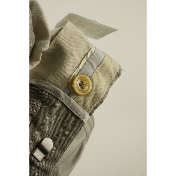 Recent Versace Wool Silk Lightweight Twill Men's 38 x 33 Gray Beige Trouser Pant - Picture 11 of 16